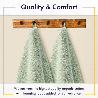100% Organic Luxury Bath Sheets - GOTS Certified - Extra Large 35x70 Inches (Pack of 2) Zero-Twist, Long-Staple Cotton Bath Sheet Set (Eucalyptus Green) - color: Eucalyptus, size: 2pc Bath Sheets