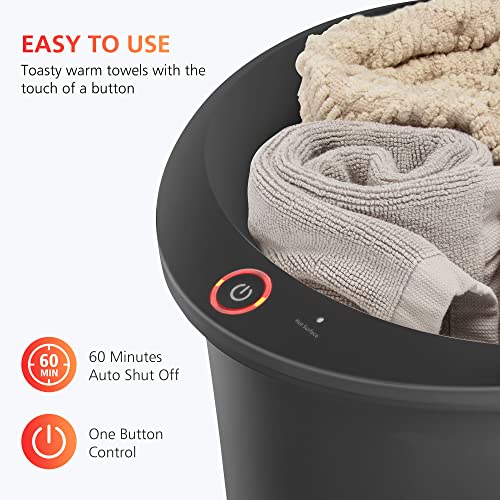 Comfier Hot Towel Warmers for Bathroom, Gifts for Dad,Him,Her, Large Towel Warmer, Heat Towels in 10 Minutes, Blanket Warmers for Home, Auto Shut Off, Bathrobes, Baby Blanket(Black) - color: Black