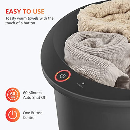 Comfier Hot Towel Warmers for Bathroom, Gifts for Dad,Him,Her, Large Towel Warmer, Heat Towels in 10 Minutes, Blanket Warmers for Home, Auto Shut Off, Bathrobes, Baby Blanket(Black) - color: Black