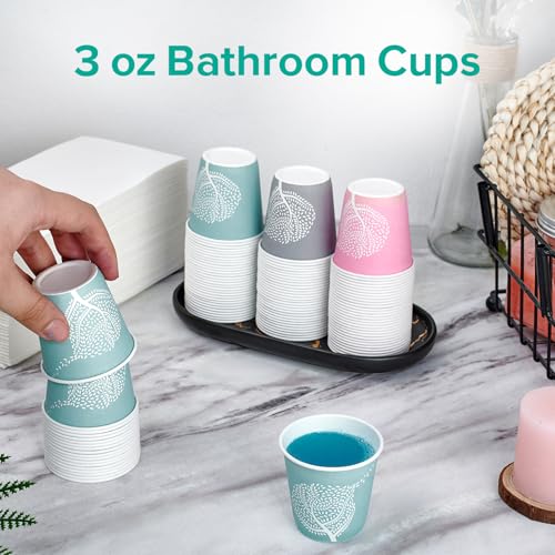 LITOPAK 600 Pack 3 oz Paper Cups, Colorful Disposable Mouthwash Cups 3 oz | Small Paper bathroom cups, 3 ounce paper cups for medicine, mouthwash, snacks, bath rinsing, paint mixing, and more - style: 600pack Colour mixture