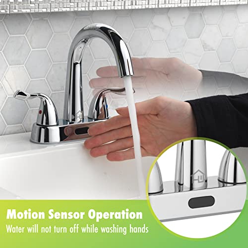 Homewerks 26-B423S-HW Two-Handle 4" Centerset Touchless Chrome Bathroom Faucet - color: Chrome