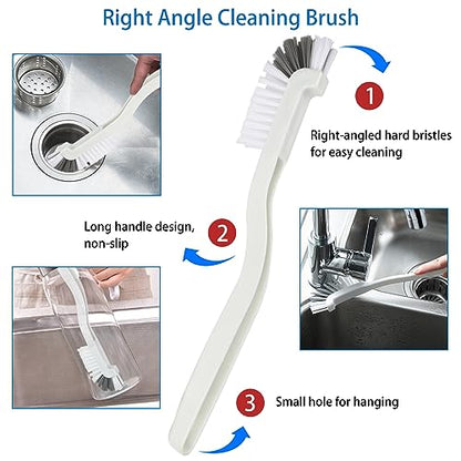 6 Pack Multipurpose Household Cleaning Set, Deep Cleaning Brush Set with Grips - Dish, Scrub, Bottle, Shoe, Groove Gap, Keyboard Brush for Kitchen, Bathroom (B)