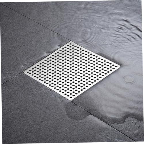 Shower Drain Cover, 5" Square Shower Drain Hair Catcher Stainless Steel Bathroom Strainer with Holes Anti-Clogging Floor Cover Hair Filter for Kitchen Bathroom