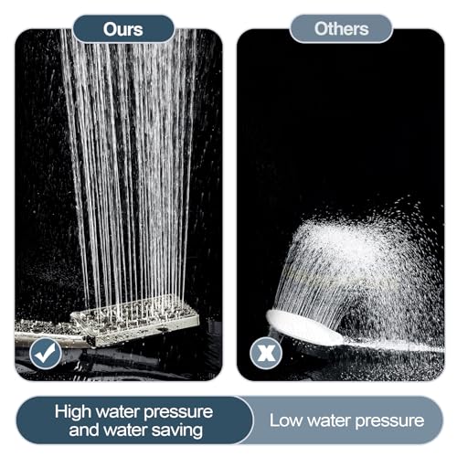 BRIGHT SHOWERS Handheld Shower Head Set High Pressure Hand Held Showerhead with 60 Inch Flexible Shower Hose and Adjustable Shower Arm Mount Bracket, 3 Spray Settings Shower Wand, Brushed Nickel - color: Brushed Nickel, size: 1.8 Gallon Per Minute