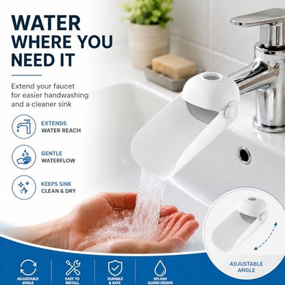 Faucet Extender for Toddlers, Sink Extender for Bathroom & Kitchen,Tap Extension for Easy Hand Washing(Grey) - color: Grey