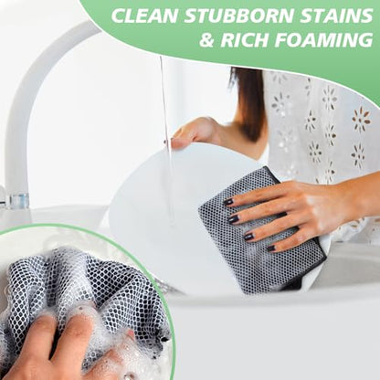 Dish Cloth for Washing Dishes Kitchen Washcloth Cleaning Cloth | 12x12inch 10pack Kitchen Towels Rags, Microfiber Cleaning Cloths, Wash Cloths with Poly Scour Side, Wholesale, Black - color: Black, size: 12inchx12inch 10pack