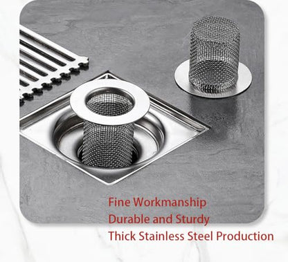 Shower Drain Hair Catcher, Shower Drain Basket, SS Mesh, Fits 2-Inch Holes | Easy to Clean SS Mesh Hair Trap, Reusable Anti-Clog Drain Strainer for Bathroom Sink, Drain & Tub, 2" Inner Dia Holes - size: Deep-1 Pcs
