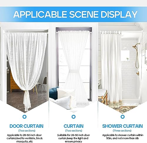 Tension Curtain Rod White 1PCS Tension Rods for Windows 30 to 64 Inch Spring Curtain Rod Adjustable Tension Curtain Rod of Bathroom Window Curtain Rod Closet rod Kitchen rod Wardrobe - color: White, size: 30-64 inch 1pcs