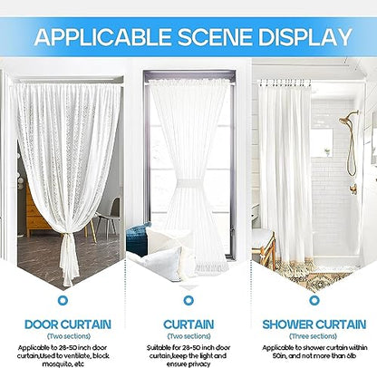 Tension Curtain Rod White 1PCS Tension Rods for Windows 30 to 64 Inch Spring Curtain Rod Adjustable Tension Curtain Rod of Bathroom Window Curtain Rod Closet rod Kitchen rod Wardrobe - color: White, size: 30-64 inch 1pcs