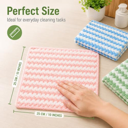 10 Pack Mircofiber Dish Cloths, Upgrade Kitchen Dish Rags, Reusable Cleaning Cloths, Kitchen Washcloths Towels, Lint Free/Absorbent/Nonstick Oil Kitchen Rags, 10''x10'' (Green) - color: Green, size: NEW 10 x 10 Inch - 10PCS