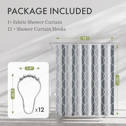 AmazerBath Shower Curtain Grey-Purple, Geometric Multi Color Block Cloth Shower Curtain Sets with 12 Shower Curtain Hooks, Washable Farmhouse Fabric Polyester Bathroom Shower Curtains, 72x72 Inches - color: C- Grey-purple Block +12 Metal Hooks, size: 72"W