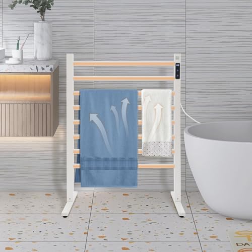 180W Heated Towel Rack for Bathroom,113-149°F Control, 24H Timer,Free Standing Electric Towels Rack,with LED Display,23.6x32.7 in,Electric Towel Warmer for Bathroom