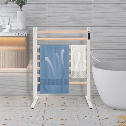 180W Heated Towel Rack for Bathroom,113-149°F Control, 24H Timer,Free Standing Electric Towels Rack,with LED Display,23.6x32.7 in,Electric Towel Warmer for Bathroom