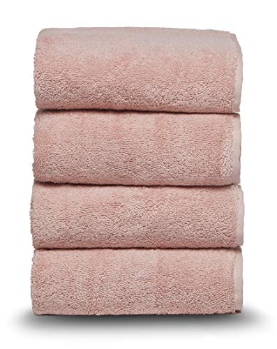 Arus Classic Towel 100% Turkish Cotton Hotel Spa Towel, Hand Towel Powder Pink, Set of 4