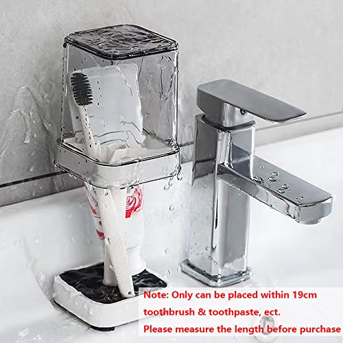 1 Pack Toothbrush Holder Stand with Cover/Cup, 3 Slots Toothbrush Holders for Bathrooms, Compatible with Toothpaste, Conventional Toothbrushes Storage, Razor Comb Multifunctional Storage