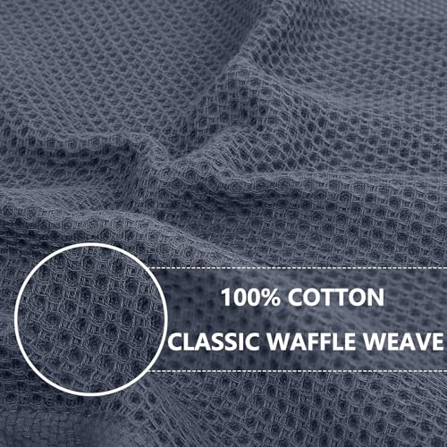 Homaxy 100% Cotton Waffle Weave Kitchen Dish Cloths, 9-Pack, Dark Grey | Ultra Soft Absorbent Dish Towels, Quick Drying Dish Rags with Hanging Loop, 12 x 12 Inches - color: Dark Grey, size: 12 x 12 - 9 Pack