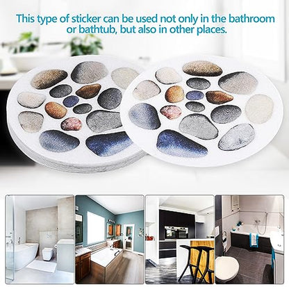 Healeved Non Slip Shower Stickers Bathtub Non Slip Stickers for Shower Bath Tub Stickers for Smooth Surfaces 12 Sheets with Scraper Bathroom Safety Grip Decals