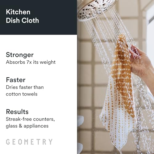 GEOMETRY Kitchen Dish Cloths - Quick Dry Dishcloths for Kitchen - Premium Dish Rags with Geoweave - 3-Pieces Night Reeds - color: All Lined Up, style: Dishcloth