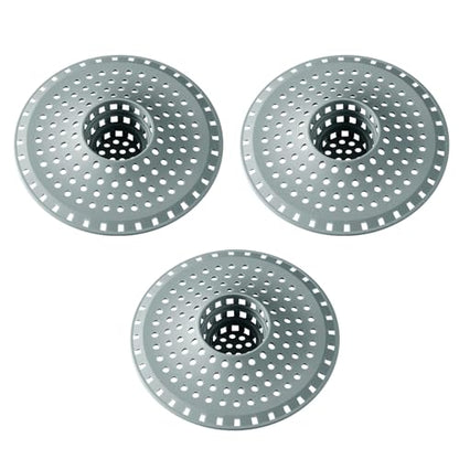 3Pcs Silicone Hair Catcher Shower Drain for Bathtub & Sink Trap/Strainer | 3 Pack Anti-Clog Collapsible Tub Protector Cover, Pet Hair Stopper fit 1 1/2" to 1 5/8'' Bathroom, Shower Stall & Sink Drains - color: Stone Blue