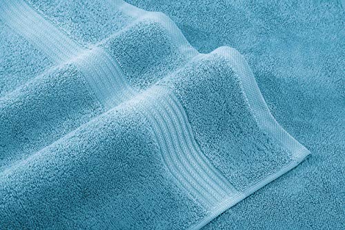 American Veteran Towel, 6 Piece Towel Set for Bathroom, 100% Cotton Turkish Bathroom Towels, 2 Bath Towels 2 Hand Towels 2 Washcloths, Sky Blue - color: Sky Blue, size: X Large 6 PC