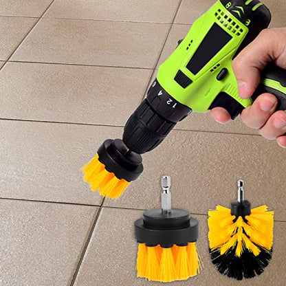 Kichwit 4 Inch Drill Power Brush Tile Scrubber Scouring Pads Cleaning Kit | 2 Inch Small Brush Included, Heavy Duty Household Cleaning Tool (Drill NOT Included) - size: 4 Inch + 2 Inch