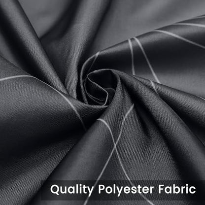 Black and White Ombre Shower Curtain, Cloth Waterproof Geometric Shower Curtains Set for Bathroom, Machine Washable Bathroom Curtain with 12 Hooks, 72x78 Inches - color: Ombre Geometric - Black, size: 72"W x 78"L (Pack of 1)