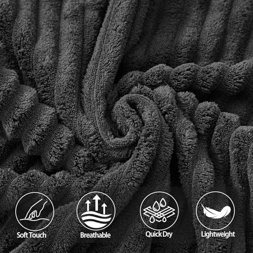 4 Piece Bath Towels, 30"x60" Microfiber Towels Set, Black | Large Bathroom Towels, Soft Touch, Highly Absorbent, Quick Dry, Lint Free, Long-Lasting, Family Use, Guest Bath & Daily Use - color: Black, size: 30x60 Bath Towels of 4