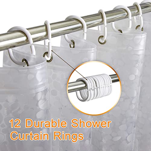 Bostofy EVA 3D Waterproof Shower Curtain Liner, Clear Extra Long Bathroom Shower Liner with Rustproof Metal Gromments and Weighted Magnet,72”Width x 84”Length - color: Clear Stone, size: 72"W x 84"L (Pack of 1)