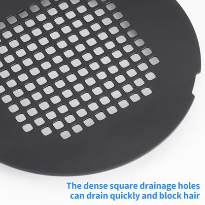Shower Drain Cover, Drain Hair Catcher Snap-in Replacement Strainer | Matt Black Round Grate, Drain Protector Designed for 4.25" OD Standard Round Shower Drains - color: A-matt Black