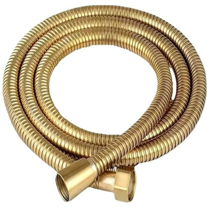 Long Shower Hose Black 1.5m/ 2m /3.0m G1/2 Inch Flexible Shower Hose Stainless Steel Chrome Bathroom Water Head Extension Pipe(Gold,300cm) - color: Gold, size: 300cm