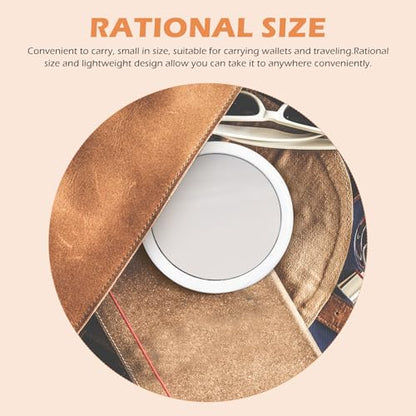 NOLITOY Magnifying Makeup Mirror with Suction Cup White Round Edge Cosmetic Mirror Φmm for Bathroom and Bedroom Easy Mounting Practical for Daily Skin Care and Personal Grooming