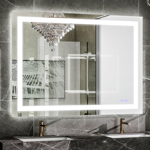 LED Bathroom Mirror 26 x 38 Inch - 3 Adjustable Modes | Lighted Smart Bathroom Vanity Mirror, Anti-fog, Memory Function, Tempered Glass, Wall Mounted Horizontally Vertically - size: 38"L x 26"W