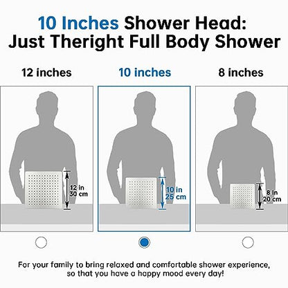 G-Promise All Metal 10 Inches Rainfall Shower Head with Handheld Combo | All Metal, Built to Last, Easy Install, Adjustable Height & Angle for All Heights, Extra Long Hose, Modern Upgrade - color: Brushed Nickel, size: 10 Inches