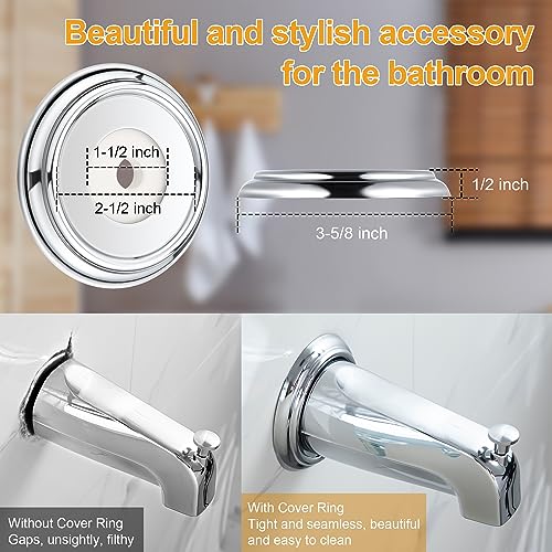 Diverter Tub Spout Compatible with Kohler GP85556-CP (Polished Chrome) | Slip On Bathroom Bathtub Faucet Replacement for 1/2"Copper Water Tube, Metal Cover Ring and Foam Gasket Included - color: Polished Chrome