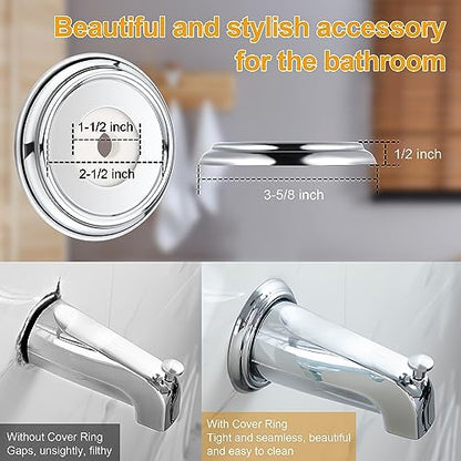 Diverter Tub Spout Compatible with Kohler GP85556-CP (Polished Chrome) | Slip On Bathroom Bathtub Faucet Replacement for 1/2"Copper Water Tube, Metal Cover Ring and Foam Gasket Included - color: Polished Chrome