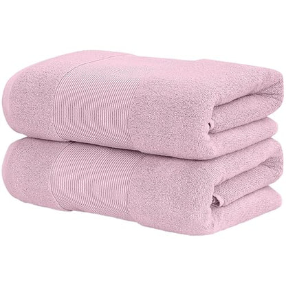 Modern Threads - Air Cloud 2-Pack 100% Zero-Twist Cotton Bath Sheet Set - Super Absorbent & Quick Dry - 500 GSM - Soft & Plush, Pink - color: Pink, size: 2-Pack Bath Sheet