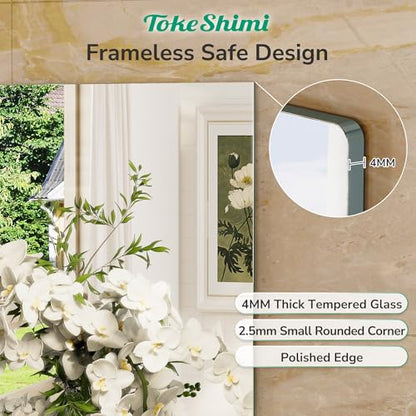 48x24 Frameless Bathroom Mirror, Vanity Bathroom Mirror for Wall Shatterproof Modern Rectangle Mirrors for Bedroom, Living Room, Entryway, Home Gym, Entryway - size: 24"L x 48"W, style: Frameless
