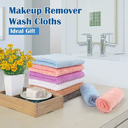 Orighty Makeup Remover Cloths, 24 Pack Microfiber Face Towels, 7 x 7 Inch | Reusable Facial Wash Cloths, Soft & Washable Coral Fleece Microfiber Washcloths for Face, Eye, Lips Cleansing - size: Pack of 24 (7 x 7 in)