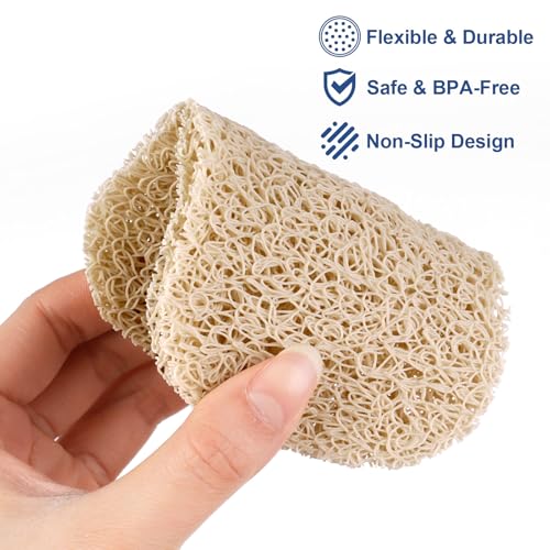 8 Pack Soap Holder, Beige Bar Soap Saver Dish for Shower, 4.5" x 3" | High-Efficiency Drainage & Non-Slip, Lift Pads Sponge Tray for Kitchen Sink, Bathroom, Travel, Hotel Cleaning Supplies - color: Beige