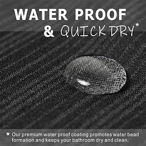 Black Shower Curtain for Bathroom: Water Repellent Quick Dry - 96"Lx72"W | Striped Textured Linen Style 96 IN Extra Long Polyester Fabric Bath Curtain, Simple Elegant Lightweight Washable Semi-Sheer - color: Black, size: 72"W x 96.1"L (Pack of 1)
