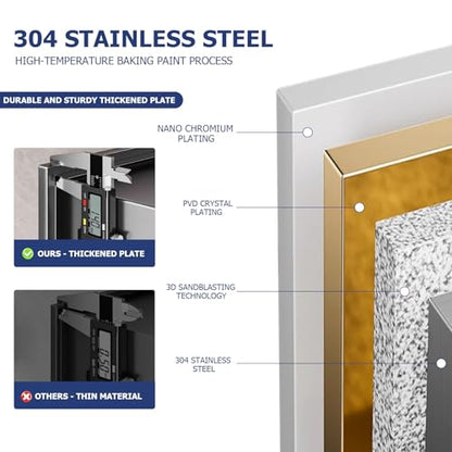 Stainless Steel Shower Niche Insert Tile Ready Recessed Wall Shelf with LED Light Strips No Tile Needed Multiroom Storage Cabinet