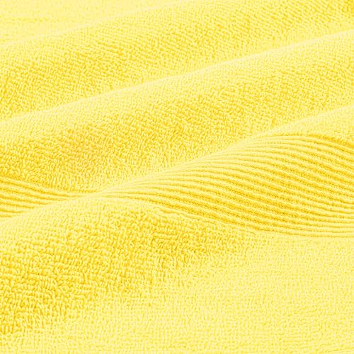 8 Piece Towel Set 100% Ring Spun Cotton, 2 Bath Towels 27x54, 2 Hand Towels 16x28 and 4 Washcloths 13x13 - Ultra Soft Highly Absorbent Machine Washable Hotel Spa Quality - Lime Yellow - color: Lime Yellow, size: 8 Piece Towel Set