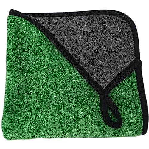 SOFTBATFY Ultrasoft, Large, Thick and Quick Drying Car Microfiber Cleaning Towel 800GSM Polishing Waxing Auto Detailing Towel Cloth (6pack,16 x 16inches) (Grey- Green) - color: 6pack,16 X 16inches Grey- Green