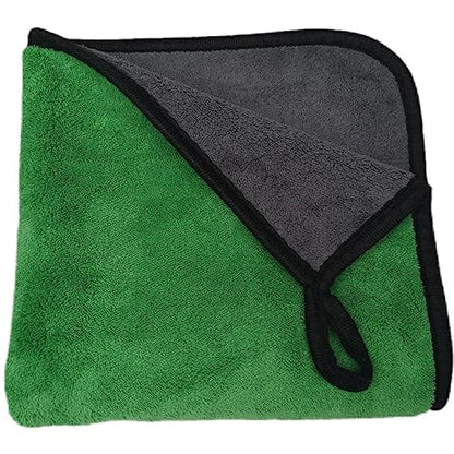 SOFTBATFY Ultrasoft, Large, Thick and Quick Drying Car Microfiber Cleaning Towel 800GSM Polishing Waxing Auto Detailing Towel Cloth (6pack,16 x 16inches) (Grey- Green) - color: 6pack,16 X 16inches Grey- Green