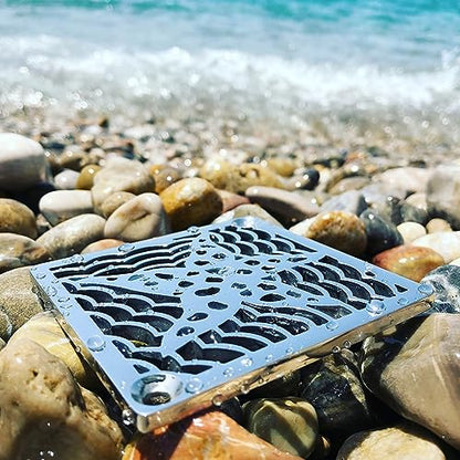Starfish Designer Drains, Square Shower Drain Replacement for Kerdi Schluter Size (Polished Stainless Steel) - color: Polished Stainless Steel