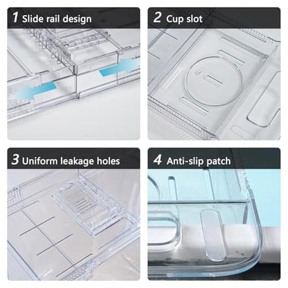 Adjustable Bathtub Tray (22-31 Inch) - Clear Acrylic Bath Caddy with Non-Slip Pads, Expandable Spa Organizer for Drinks, Books & Phone, Ideal Gift for Housewarming or Anniversary