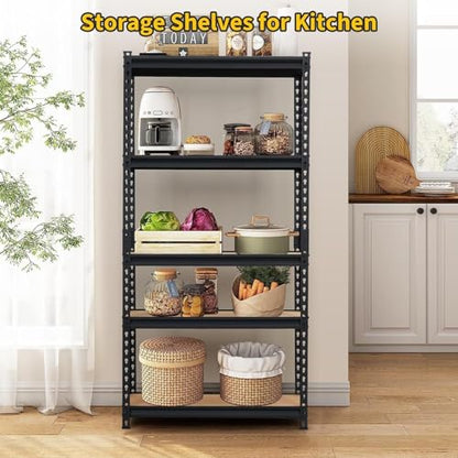 Storage Shelving Unit 48" L x 24" W x 72" H, 5-Tier Metal Storage Shelves | Heavy Duty Adjustable Garage Storage Shelves for Kitchen Pantry Basement Bathroom Laundry - size: 48" L x 24" W x 72" H