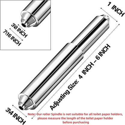 Shappy 2 Pcs Universal Toilet Paper Holder Replacement Rod Spring Loaded Plastic Retractable Paper Replacement Rod Toilet Tissue Roll Holder Insert for Bathroom Home Fixture Accessories (Silver) - color: Silver