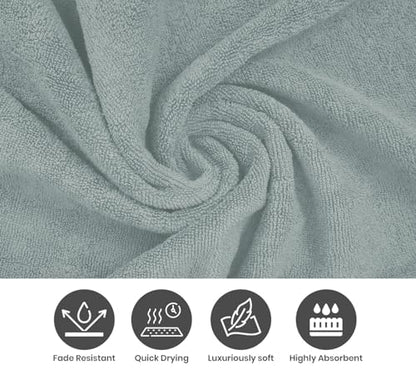 ELITE 4 Pack Luxury Jacquard Bath Towel Set – 100% Cotton, 600 GSM Ultra Soft & Absorbent Towels – Elegant Floral Pattern – 4 Large Bath Towels 27"x54" for Bathroom, Gift Spa & Hotel (Green Millieu) - color: Green Millieu