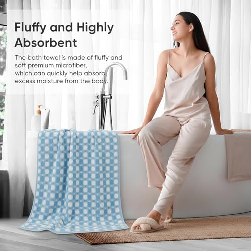 2-Pack Microfiber Bath Towels (27x54 Inches) - Ultra Soft & Quick Dry, 3X Absorbency, Lightweight for Gym, Yoga, Travel & Spa - Perfect for Home, Fitness & Post-Workou